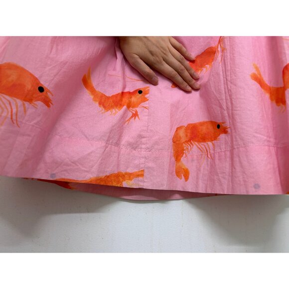 Rachel Antonoff Prawn Shrimp Print Maxi Skirt Vinita Vinnie Pink Pleated Belt 4 - Picture 14 of 16